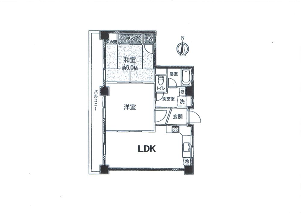 Floor plan. 2LDK, Price 8.95 million yen, Occupied area 54.36 sq m , Balcony area 12.61 sq m