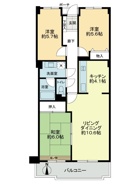 Floor plan. 3LDK, Price 15.8 million yen, Occupied area 71.13 sq m , Balcony area 8.87 sq m 2013 December shooting
