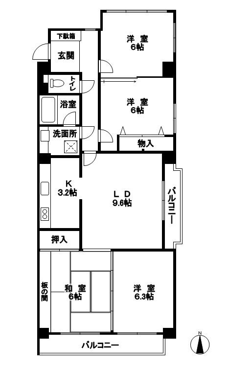 Floor plan. 4LDK, Price 14.8 million yen, Occupied area 82.77 sq m , Balcony area 10.74 sq m floor plan