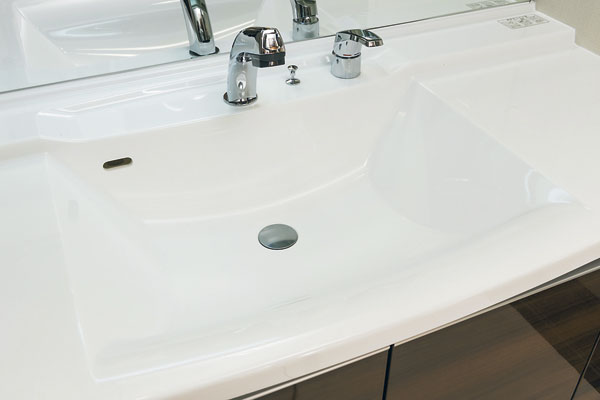 Bathing-wash room.  [Bowl-integrated basin counter] Stylish, Caring is a bowl-integrated basin counter also easy to artificial marble (same specifications)