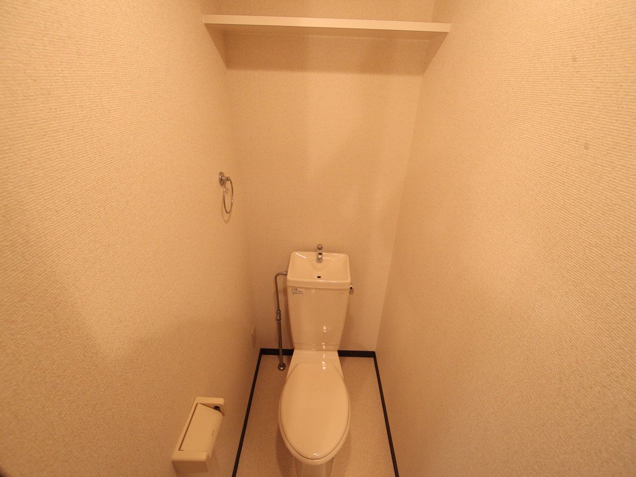 Toilet. Warm water washing toilet seat mounted Allowed toilet With shelf