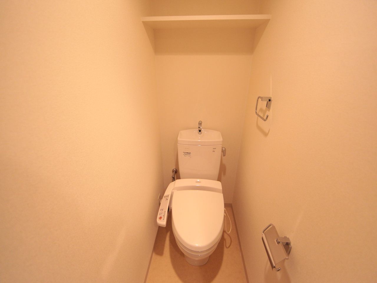 Toilet. Toilet with warm water washing toilet seat With shelf