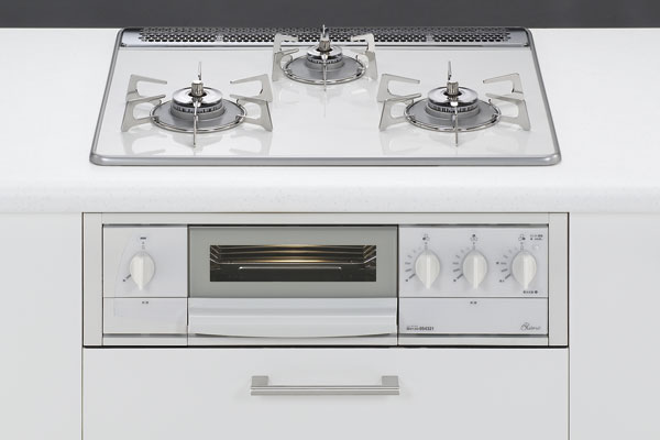 Kitchen.  [Advanced features equipped, Safe and secure gas stove] Equipped with a temperature sensor of the peace of mind to all burner. Also spread the width of the cooking in the wide-fired both the right and left. In easy to hard enamel top plate of care is the stove of special specifications to fit a stainless steel Gotoku (same specifications)