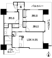 Floor: 3LDK, occupied area: 77.03 sq m, Price: 29.8 million yen