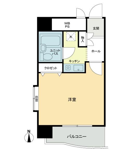 Floor plan. 1K, Price 4.2 million yen, Occupied area 24.57 sq m , Balcony area 3.87 sq m 2013 October shooting