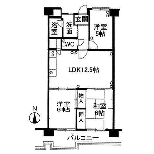 Floor plan. 3LDK, Price 14.8 million yen, Footprint 67.1 sq m , Balcony area 9.12 sq m floor plan