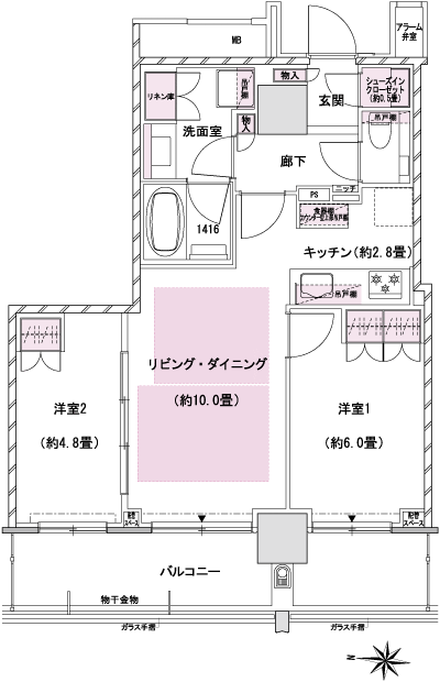 Floor: 2LDK + SIC, the occupied area: 55.57 sq m, Price: 32,800,000 yen ・ 33,400,000 yen