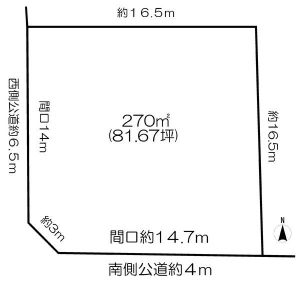 Compartment figure. Land price 38 million yen, Land area 270 sq m