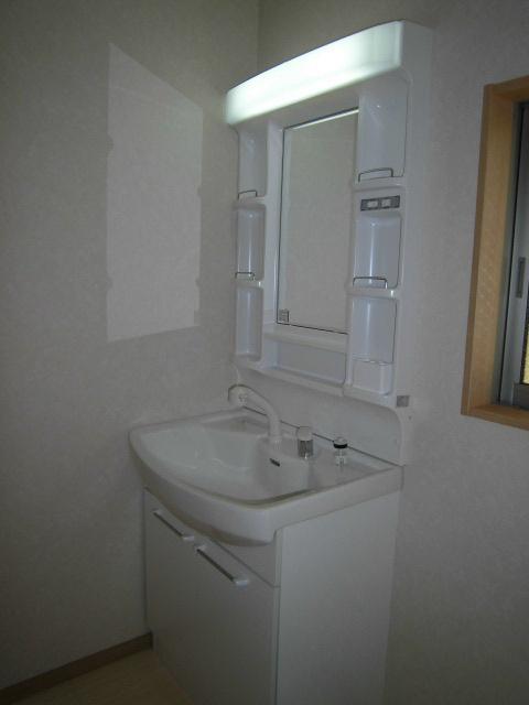 Wash basin, toilet. Washbasin with shower