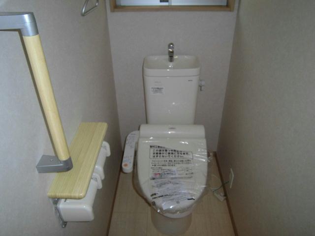 Toilet. Hot water function with toilet