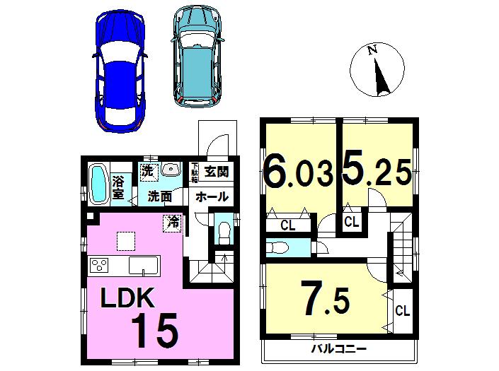 Floor plan. Price 29,800,000 yen, 3LDK, Land area 95.84 sq m , Building area 85.72 sq m