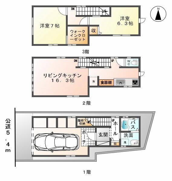 Floor plan. 19,800,000 yen, 2LDK, Land area 51.23 sq m , Building area 94.77 sq m