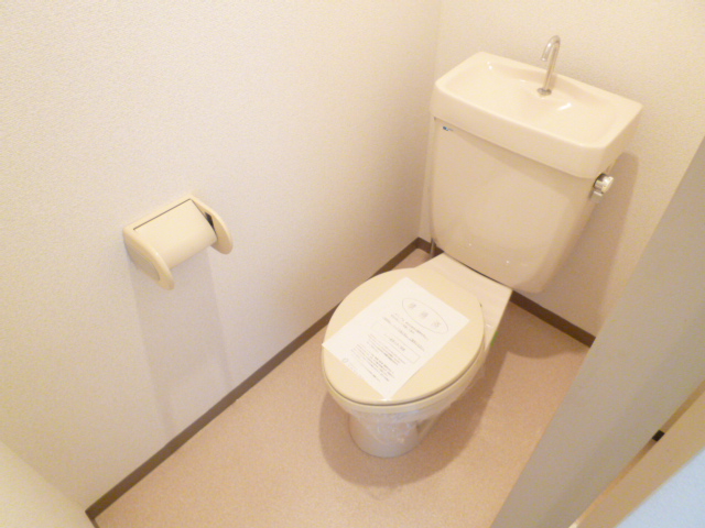 Toilet. Toilet is also bright and beautiful