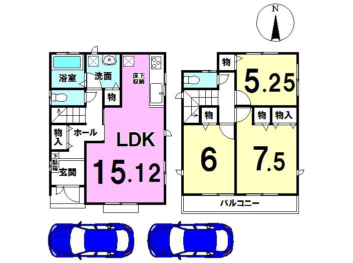 Floor plan. (B Building), Price 23.8 million yen, 3LDK, Land area 105.87 sq m , Building area 85.51 sq m