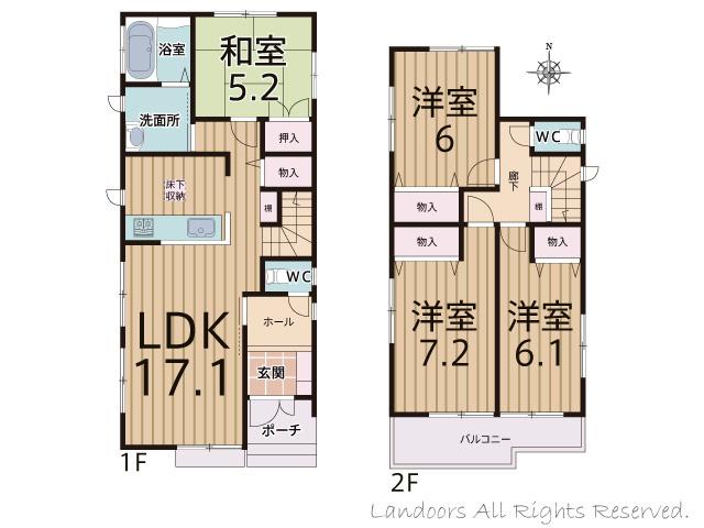 Floor plan. 35,300,000 yen, 4LDK, Land area 127.1 sq m , Building area 98.14 sq m floor plan