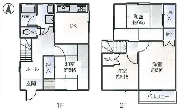 Floor plan. 12.7 million yen, 4DK, Land area 75.17 sq m , Building area 76.18 sq m