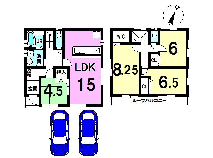 Floor plan. (1 Building), Price 27,900,000 yen, 4LDK, Land area 143.6 sq m , Building area 98.14 sq m