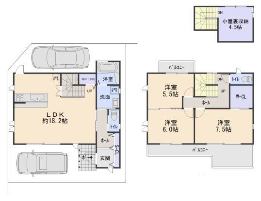 Floor plan. 25,800,000 yen, 3LDK + S (storeroom), Land area 94.21 sq m , Building area 94.41 sq m