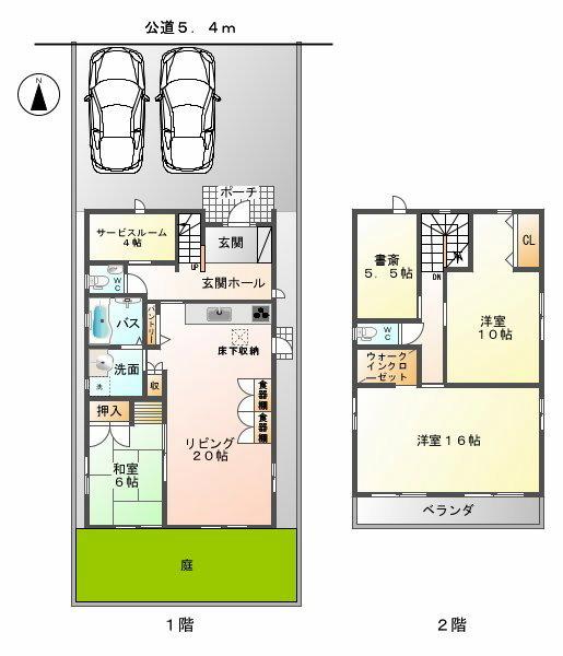 Floor plan. 32,800,000 yen, 3LDK + 2S (storeroom), Land area 153.78 sq m , Building area 110.36 sq m