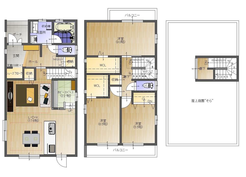 Floor plan. (B Building), Price 38,900,000 yen, 3LDK+S, Land area 127.74 sq m , Building area 106.01 sq m