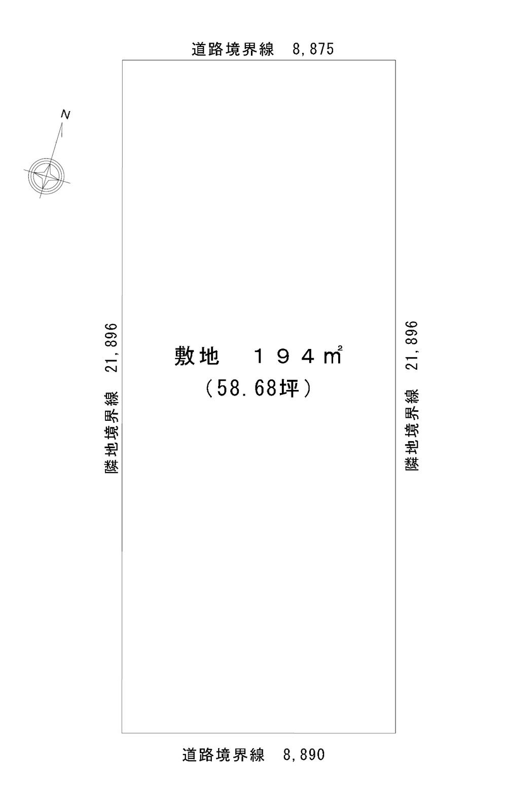 Compartment figure. Land price 24,800,000 yen, Land area 194 sq m