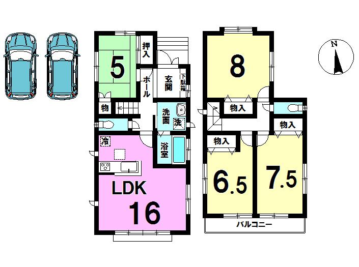 Floor plan. (1 Building), Price 32,800,000 yen, 4LDK, Land area 138.73 sq m , Building area 103.52 sq m