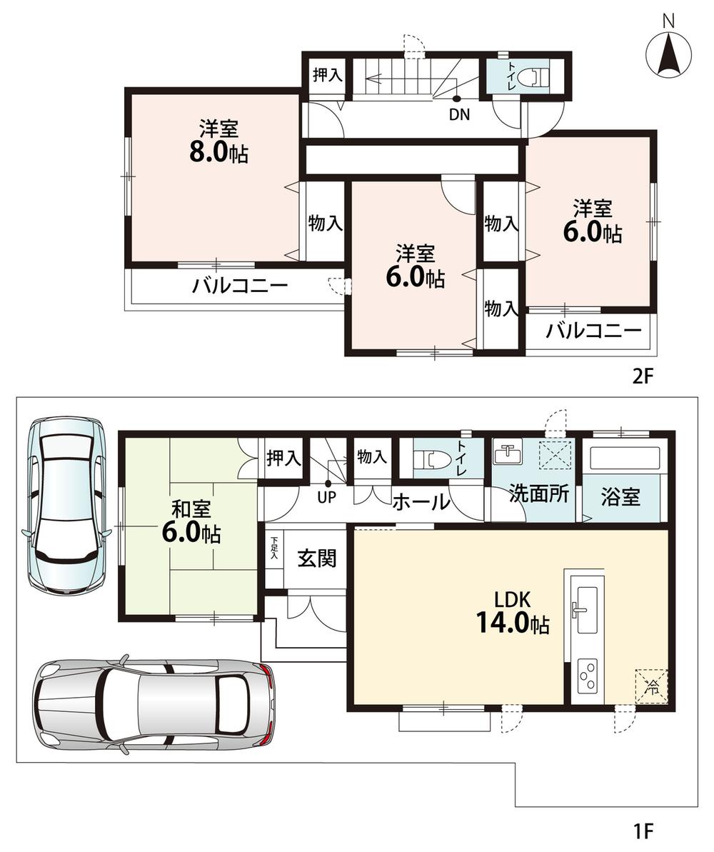 Floor plan. (A Building), Price 31,800,000 yen, 4LDK, Land area 103.26 sq m , Building area 97.71 sq m