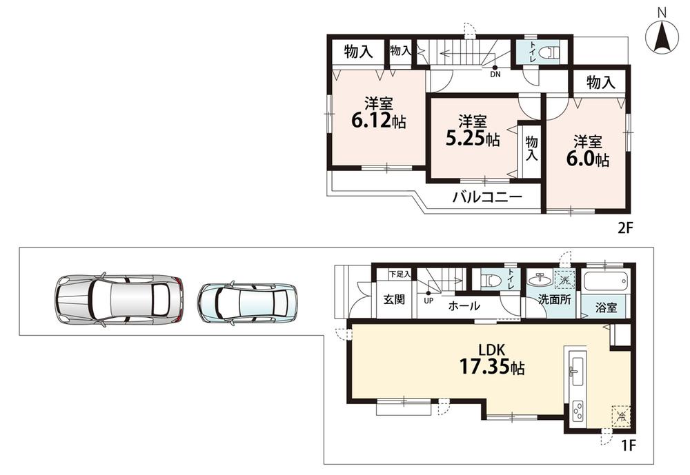 Floor plan. (C section), Price 25,800,000 yen, 3LDK, Land area 101.95 sq m , Building area 87.98 sq m