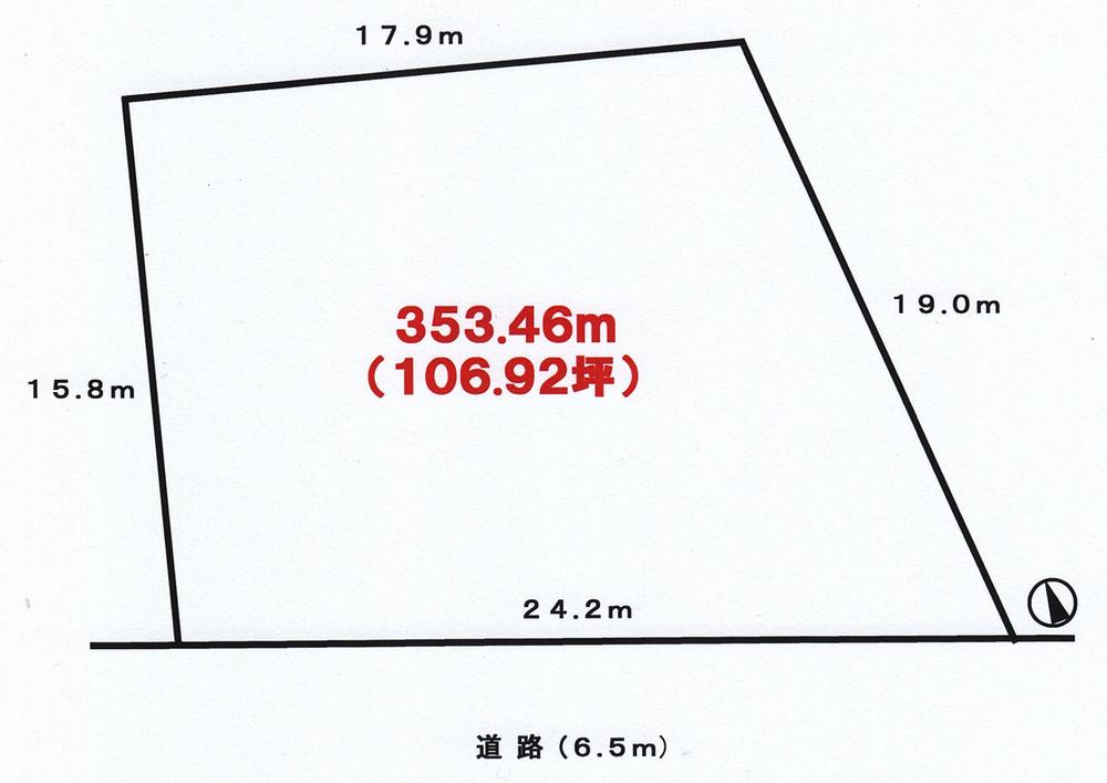 Compartment figure. Land price 34,500,000 yen, Land area 353.46 sq m
