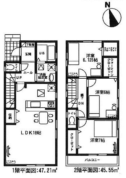 Floor plan. (1 Building), Price 29,800,000 yen, 3LDK, Land area 105.13 sq m , Building area 92.76 sq m