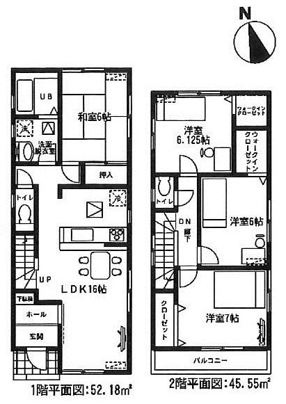 Floor plan. (Building 2), Price 31,800,000 yen, 4LDK, Land area 119.74 sq m , Building area 97.73 sq m