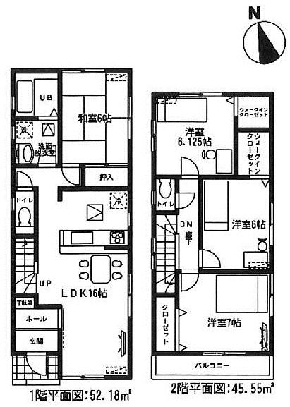 Floor plan. (3 Building), Price 32,800,000 yen, 4LDK, Land area 116.57 sq m , Building area 97.73 sq m
