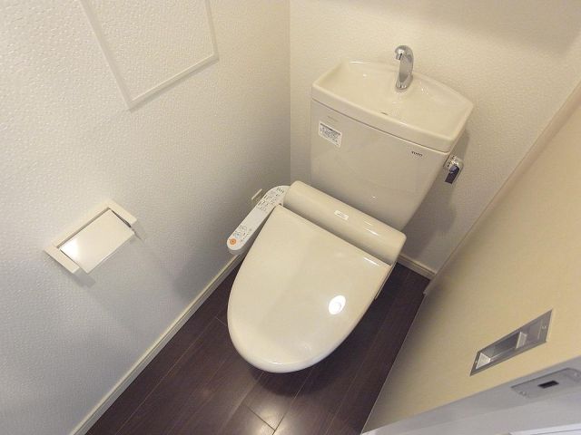 Toilet. It is a Western-style toilet of warm water washing toilet seat! 