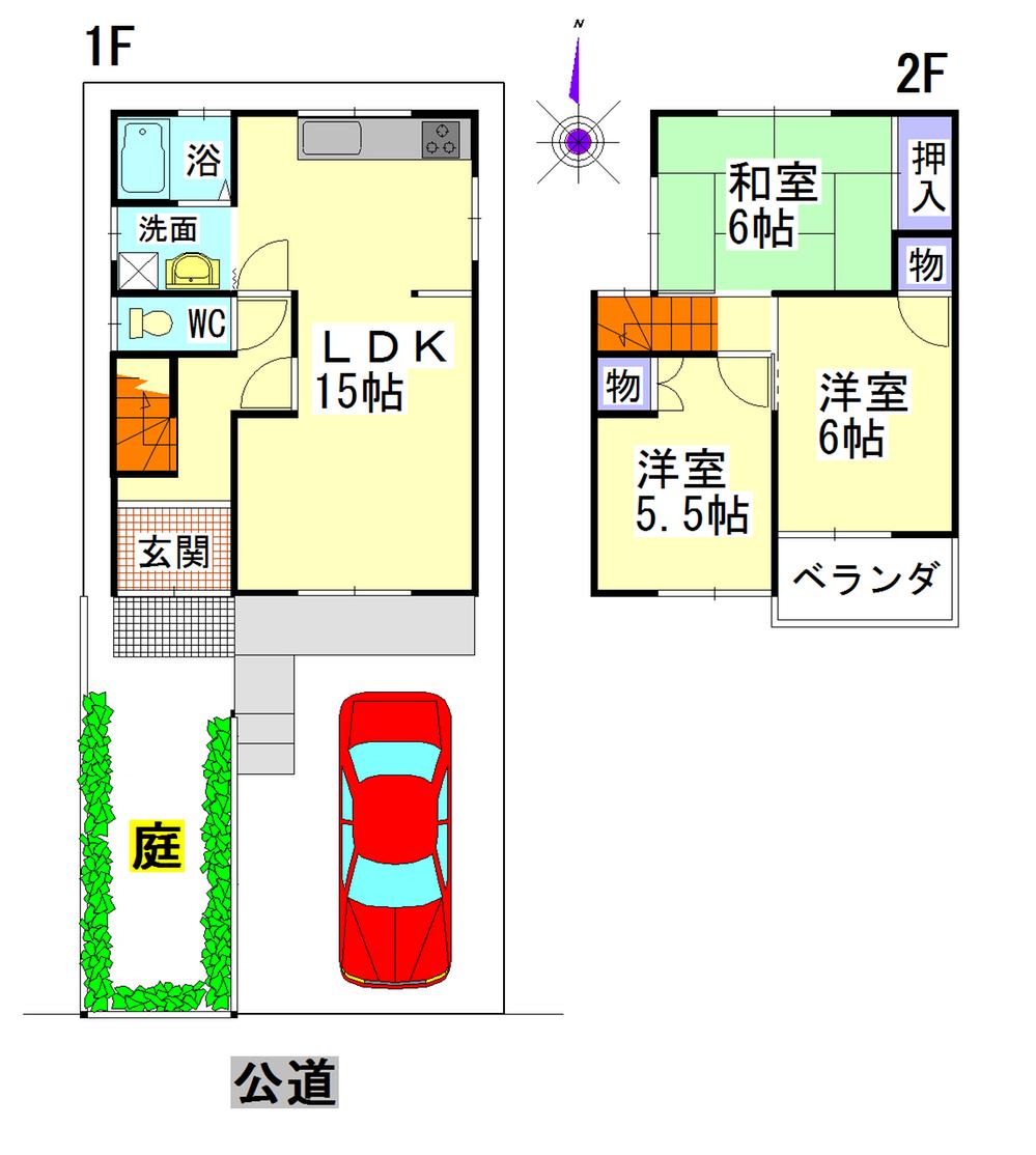 Floor plan. 11.5 million yen, 3LDK, Land area 75.17 sq m , Building area 74.52 sq m