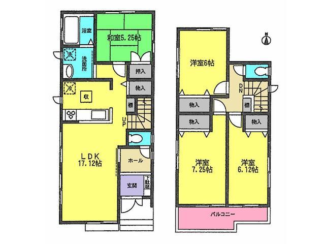 Floor plan. 32,900,000 yen, 4LDK, Land area 127.1 sq m , Building area 98.14 sq m floor plan