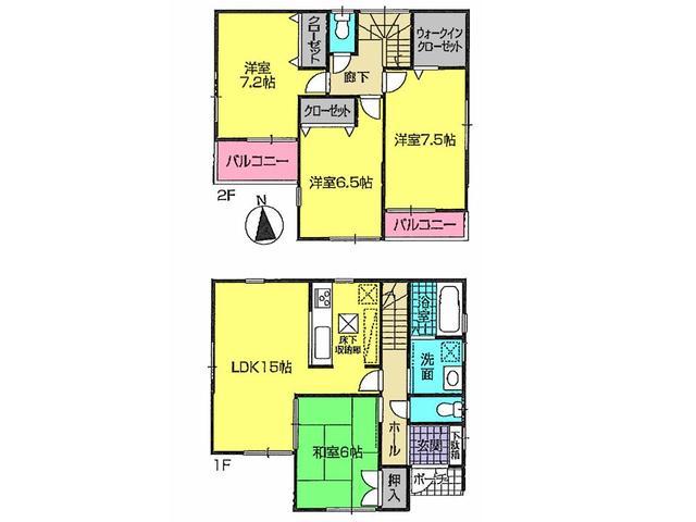 Floor plan. 28.8 million yen, 4LDK, Land area 104.7 sq m , Building area 98.42 sq m floor plan