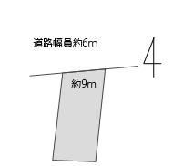 Compartment figure. Land price 17,204,000 yen, Frontage in the land area 158 sq m front road 6M 9M