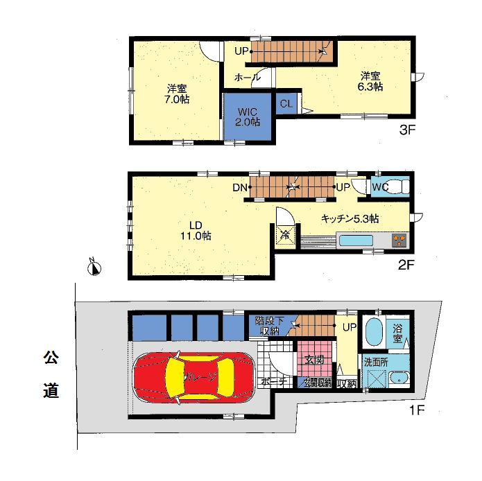 Floor plan. 19,800,000 yen, 2LDK + S (storeroom), Land area 51.23 sq m , Building area 94.77 sq m
