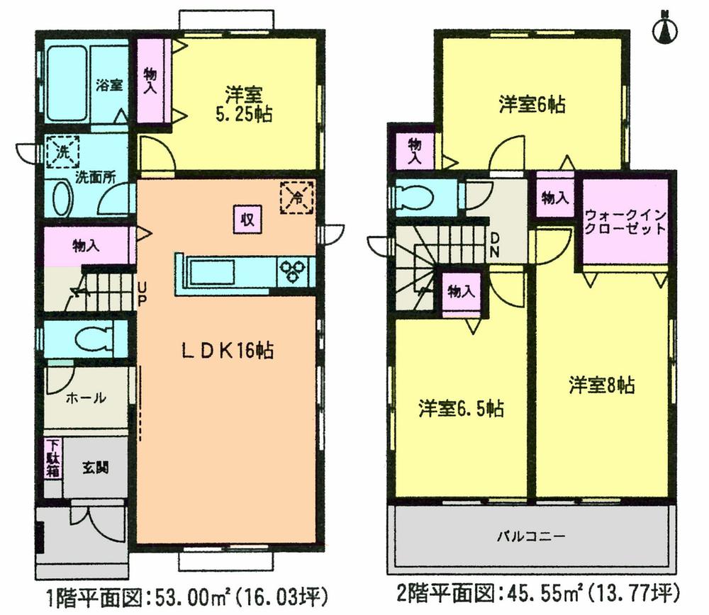 Floor plan. (1 Building), Price 33,300,000 yen, 4LDK, Land area 130.34 sq m , Building area 98.55 sq m