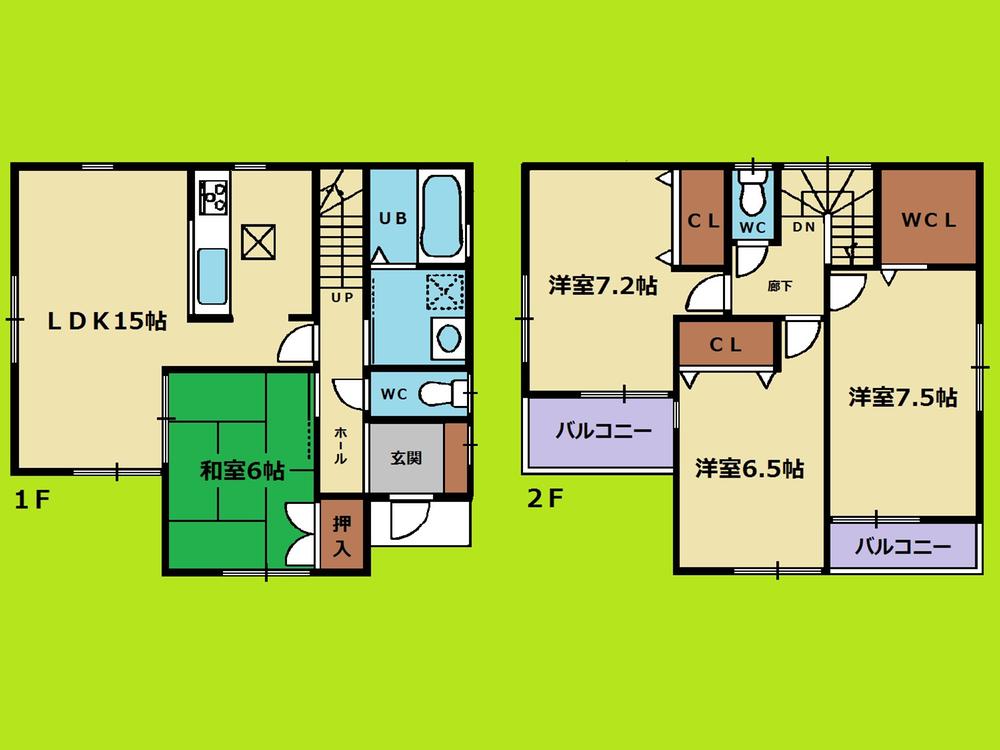 Floor plan. 28.8 million yen, 4LDK, Land area 104.7 sq m , Building area 98.42 sq m