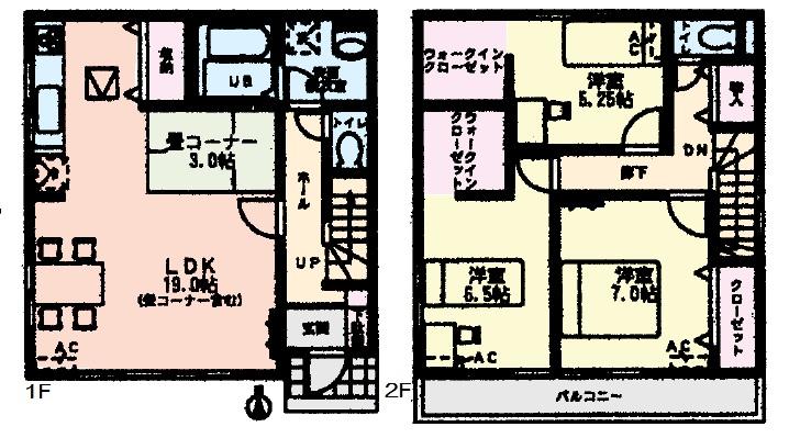 Floor plan. (5 Building), Price 25,800,000 yen, 3LDK, Land area 125.1 sq m , Building area 98.55 sq m