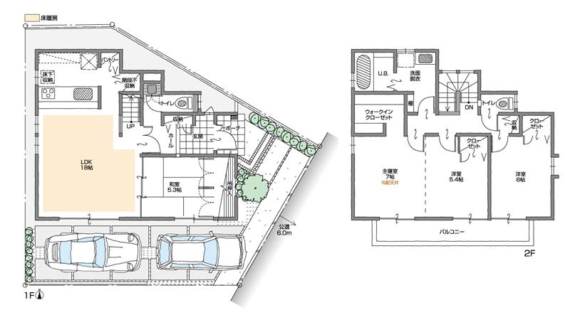 Floor plan. (A Building), Price 42,900,000 yen, 4LDK, Land area 110.39 sq m , Building area 106.42 sq m