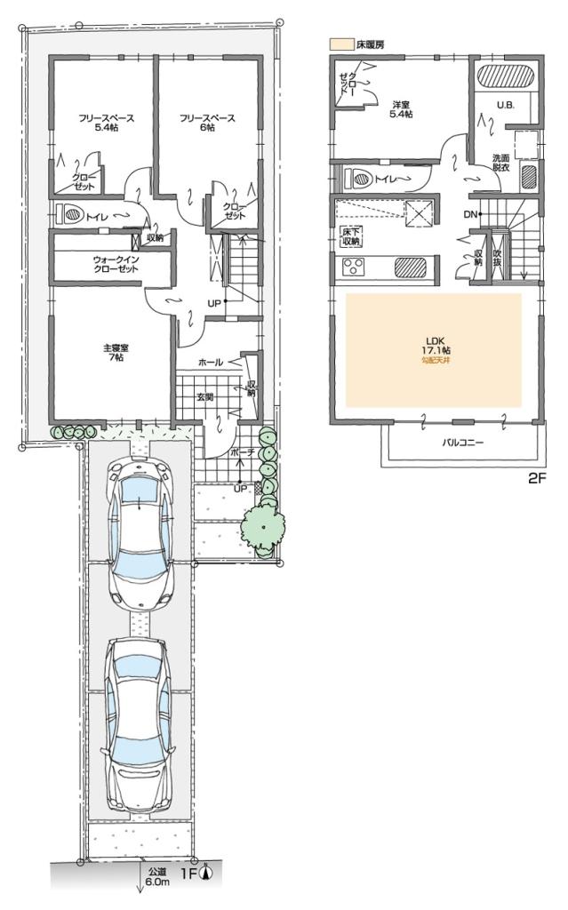 Floor plan. (D Building), Price 34,800,000 yen, 2LDK+2S, Land area 114.27 sq m , Building area 103.73 sq m