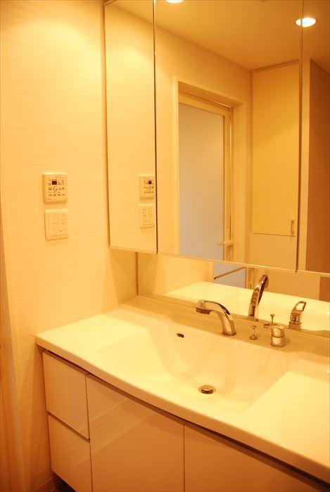 Wash basin, toilet. A characteristic wash basin large mirrors