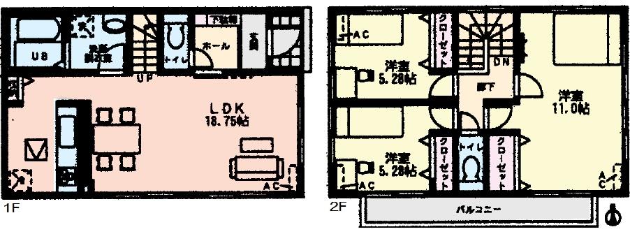 Floor plan. (4 Building), Price 27,800,000 yen, 3LDK, Land area 111.45 sq m , Building area 92.76 sq m