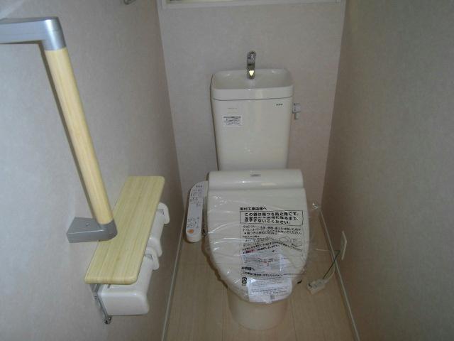 Toilet. Hot water function with toilet