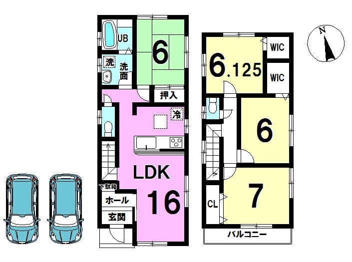 Floor plan. (3 Building), Price 32,800,000 yen, 4LDK, Land area 116.57 sq m , Building area 97.73 sq m