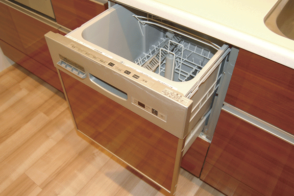 Kitchen.  [Dishwasher] Slide open expression that can be out in a comfortable position. Water-saving effect can be expected, Housework, To reduce the burden of household (same specifications)
