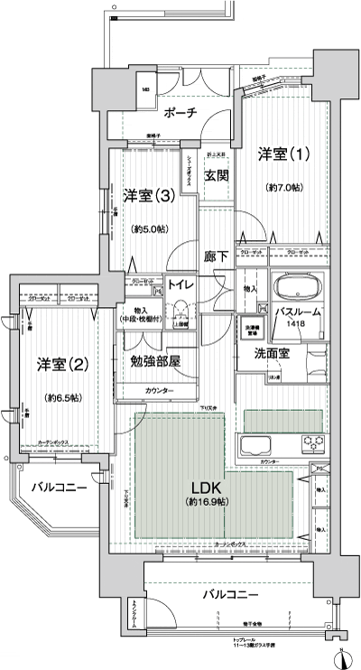Floor: 3LDK, occupied area: 84.32 sq m, Price: 33,100,000 yen ・ 33,400,000 yen