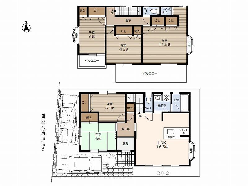 Floor plan. 36,800,000 yen, 5LDK, Land area 126.8 sq m , Building area 124.2 sq m